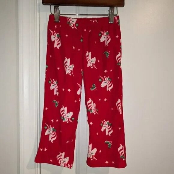 *3 FOR $9* Carter's 2 Piece Fleece Set Unicorn Christmas Cozy Pajamas PJs Pant 3 - Picture 3 of 3